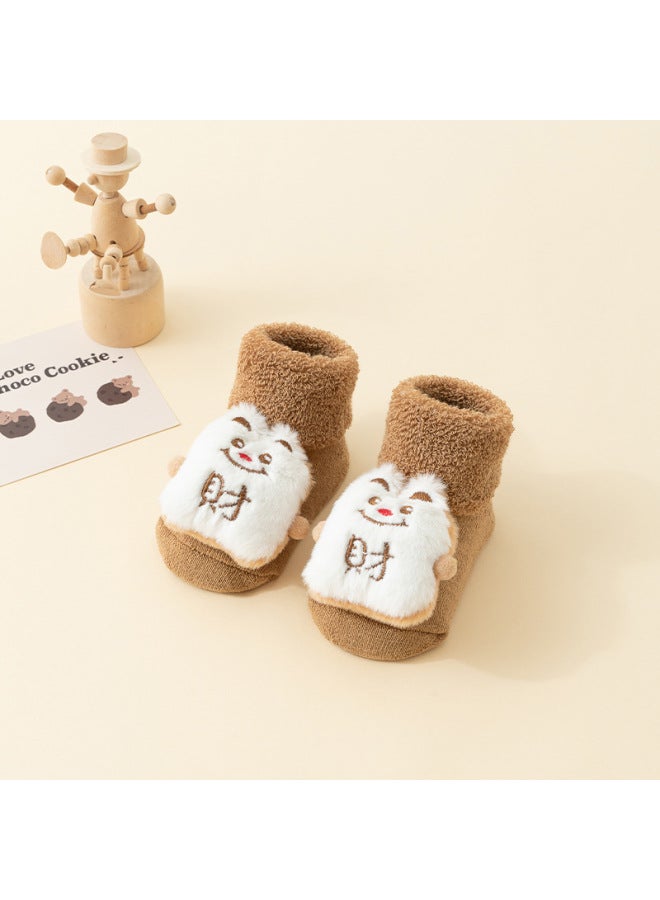 Baby Fleece-lined Thick Terry Socks Newborn Autumn And Winter Warm Non-slip Floor Socks Baby Cotton Socks
