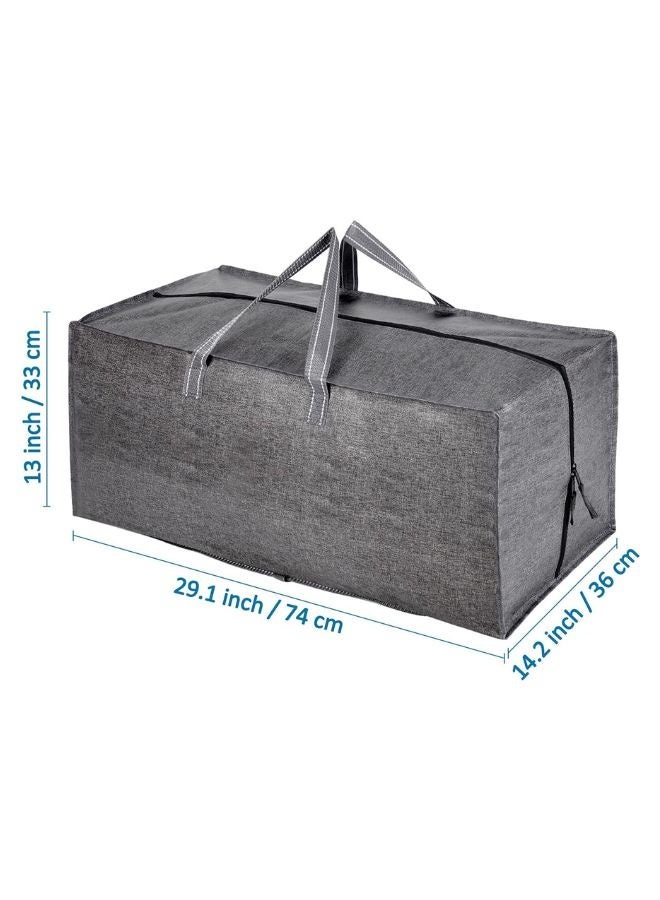 4 Pack Heavy Duty Extra Large Moving Bags W/Backpack Straps Strong Handles & Zippers, Storage Totes for Space Saving, Fold Flat, Alternative to Moving Box (Gray, 4 Pack) - Image 4