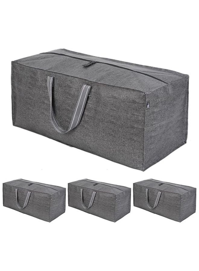 4 Pack Heavy Duty Extra Large Moving Bags W/Backpack Straps Strong Handles & Zippers, Storage Totes for Space Saving, Fold Flat, Alternative to Moving Box (Gray, 4 Pack) - Image 5