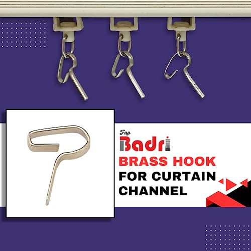FAPBADRI Brass Hook for Curtain Channel/Track, Non Rust, Silver Colour, 50 Pieces - Image 2