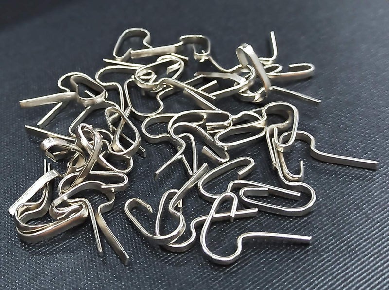 FAPBADRI Brass Hook for Curtain Channel/Track, Non Rust, Silver Colour, 50 Pieces - Image 1