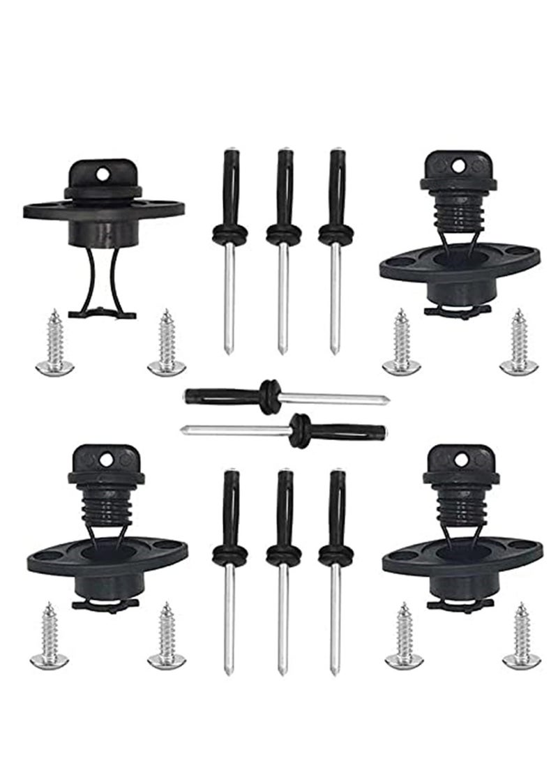 SOLARAE Kayak Drain Plug Kit Boat Scupper Plugs Thread Bung for Kayak Canoe Boat with Screws Hardware, Drain Stoppers Fits Most Kayak Canoe - Image 3