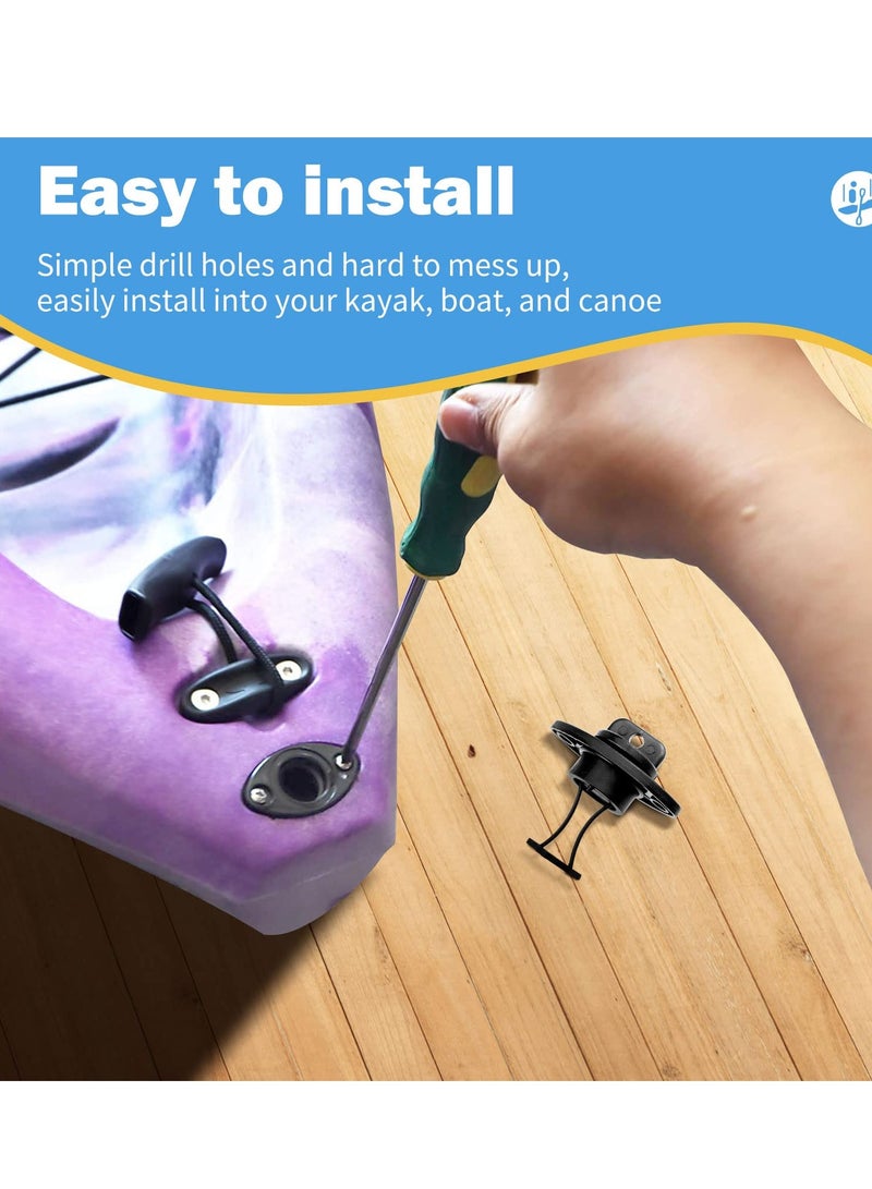 SOLARAE Kayak Drain Plug Kit Boat Scupper Plugs Thread Bung for Kayak Canoe Boat with Screws Hardware, Drain Stoppers Fits Most Kayak Canoe - Image 5