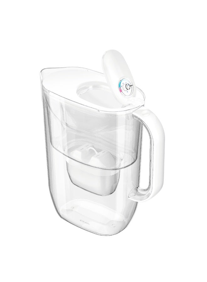 Aquaphor Fresh MFP+ Water Filter Jug 3.2L – Fresh Water Purifier Pitcher with Flip-Top Lid, BPA-Free, Compact Fridge Door Design, Removes Chlorine, Lead, Heavy Metals, Limescale & Contaminants, Includes Maxfor+ Cartridge (White) - Image 3