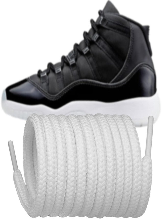 Endoto Shoelaces for Air Jordan 11,Replacement 5MM Shoe Laces Round Polyester Sneaker Shoes(Color:White,Size:45Inch) - Image 1