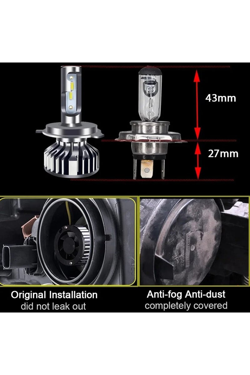 erorex 12V H4/9003/HB2 Hi/Lo 6000K positive White Light 2PCS Car Lights H4 LED CANBUS LED H7 20000LM H11 La - Image 5