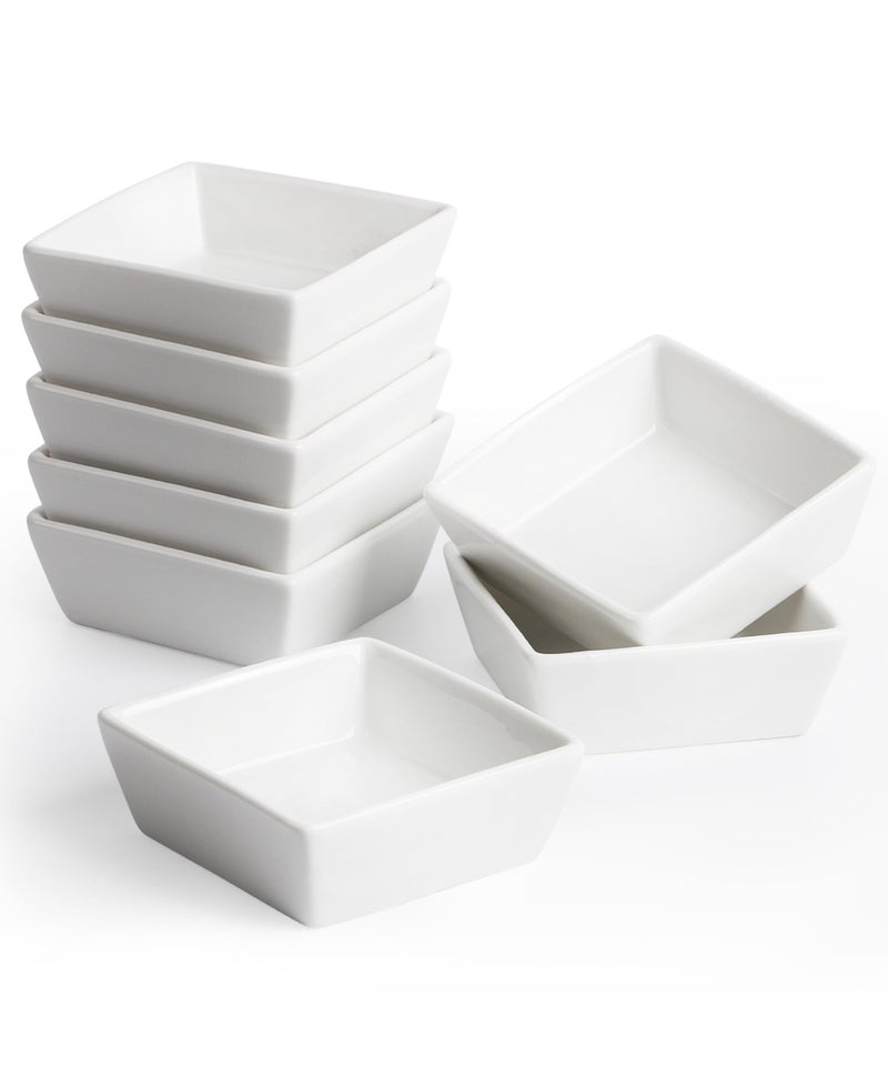 Brew To A Tea BTaT- Ramekins, Square, 4 oz, Set of 8, Oven Safe Ramekins, Christmas Gifts - Image 1