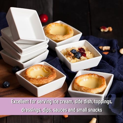 Brew To A Tea BTaT- Ramekins, Square, 4 oz, Set of 8, Oven Safe Ramekins, Christmas Gifts - Image 5