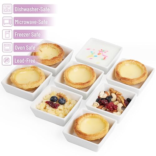 Brew To A Tea BTaT- Ramekins, Square, 4 oz, Set of 8, Oven Safe Ramekins, Christmas Gifts - Image 4
