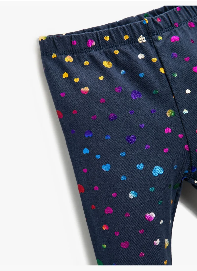 كوتون Hologram Heart Printed Legging