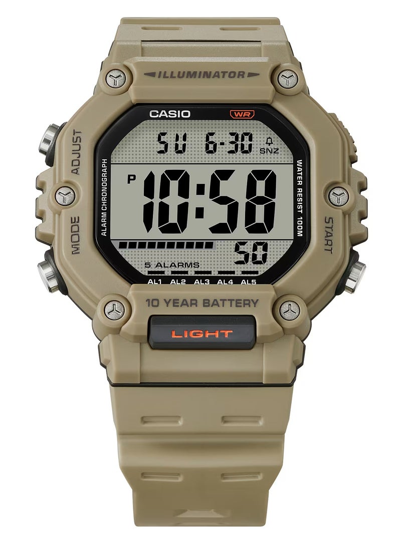 CASIO Digital Display Resin Band Dual Time With 5 Alarms Men's Watch AE-1600H-5AV 49.7MM  - Image 2