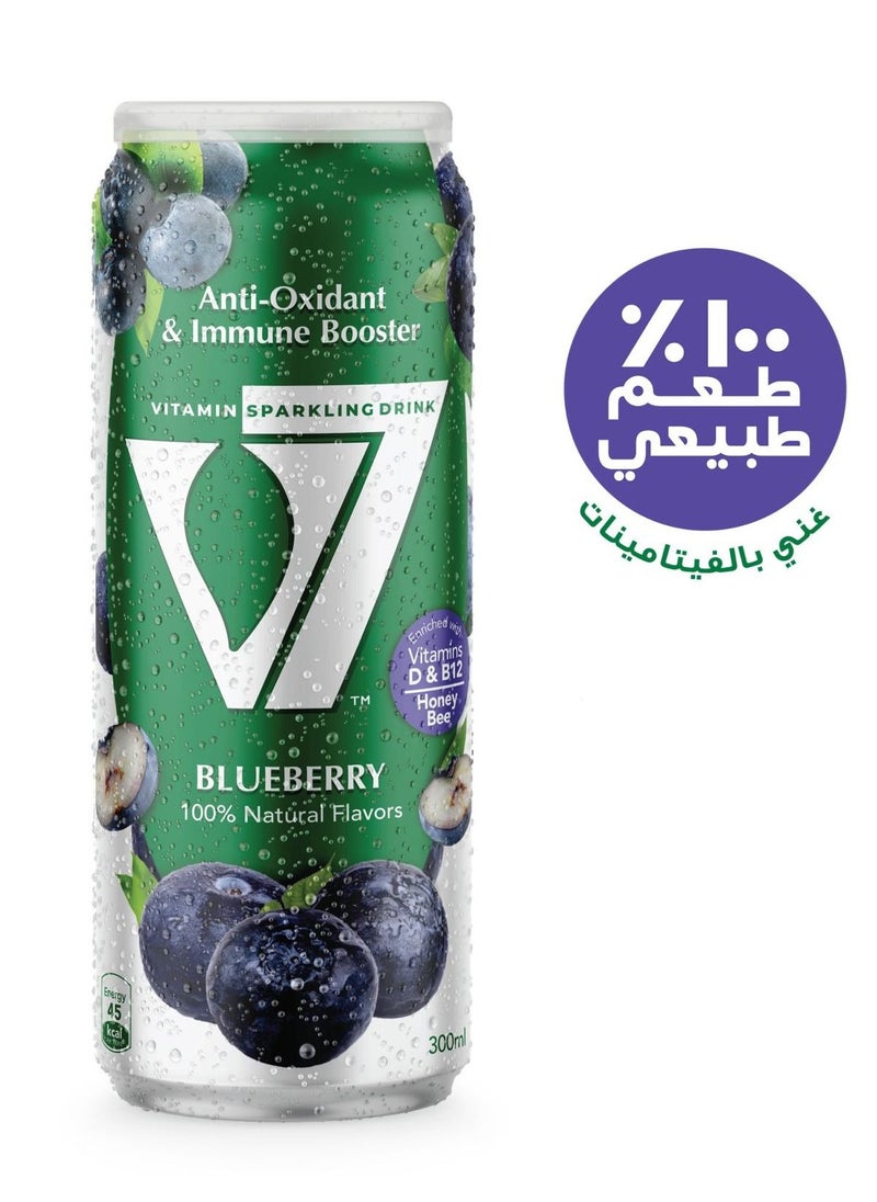 V7 - Vitamin Sparkling Drink 100% Natural Flavors - Blueberry - Image 1