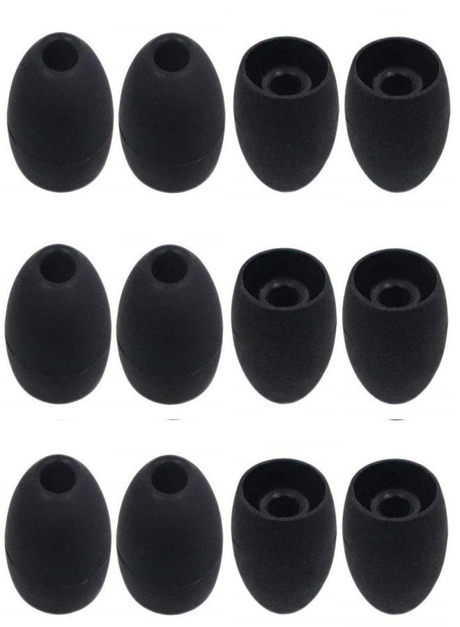 BLLQ 12PCS Large Size Replacement Ear Tips Earbud Eartip Ear Cap Ear Bud Tip for Powerbeats Pro, BeatsX, Senso, TOZO, Sony & Other Inner Hole 3.8mm Earbud in-Ear Headphones,Black,L - Image 1