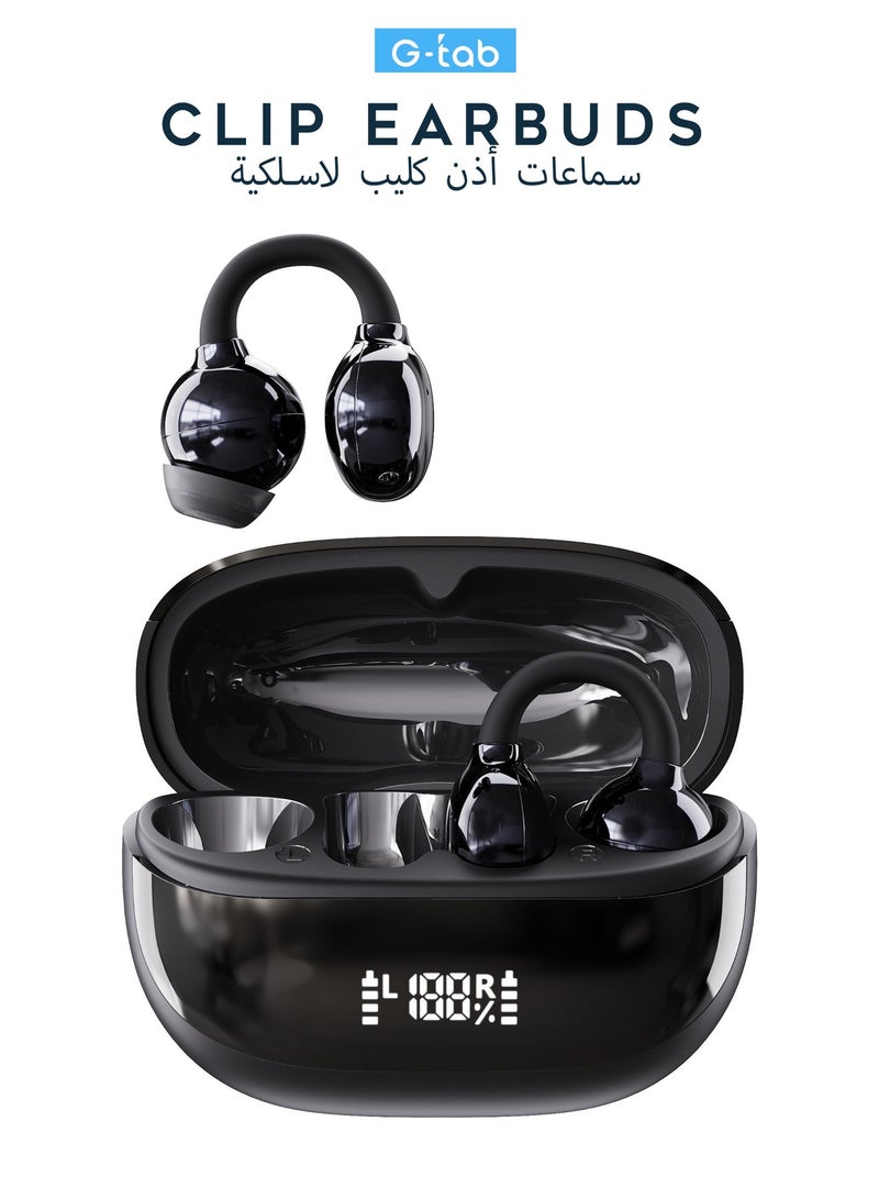 G-TAB CLIP 2 PRO Open-Ear Clip-On Bluetooth Earbuds, Lightweight Wireless Headphones with ANC, Touch Control, IPX5 Waterproof, 30H Battery Life, Dual Device Connection Bluetooth earphone for iOS & Android - Image 1