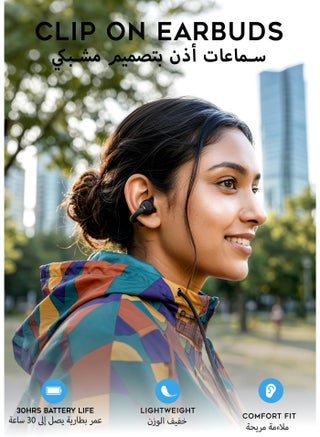 G-TAB CLIP 2 PRO Open-Ear Clip-On Bluetooth Earbuds, Lightweight Wireless Headphones with ANC, Touch Control, IPX5 Waterproof, 30H Battery Life, Dual Device Connection Bluetooth earphone for iOS & Android - view 4