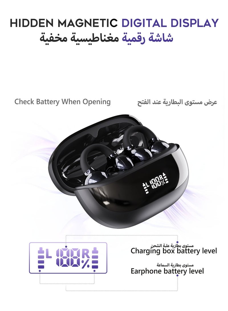 G-TAB CLIP 2 PRO Open-Ear Clip-On Bluetooth Earbuds, Lightweight Wireless Headphones with ANC, Touch Control, IPX5 Waterproof, 30H Battery Life, Dual Device Connection Bluetooth earphone for iOS & Android - Image 4