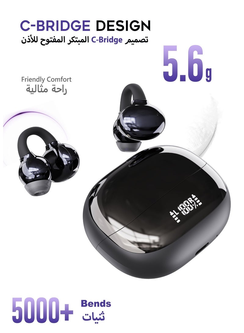 G-TAB CLIP 2 PRO Open-Ear Clip-On Bluetooth Earbuds, Lightweight Wireless Headphones with ANC, Touch Control, IPX5 Waterproof, 30H Battery Life, Dual Device Connection Bluetooth earphone for iOS & Android - Image 3