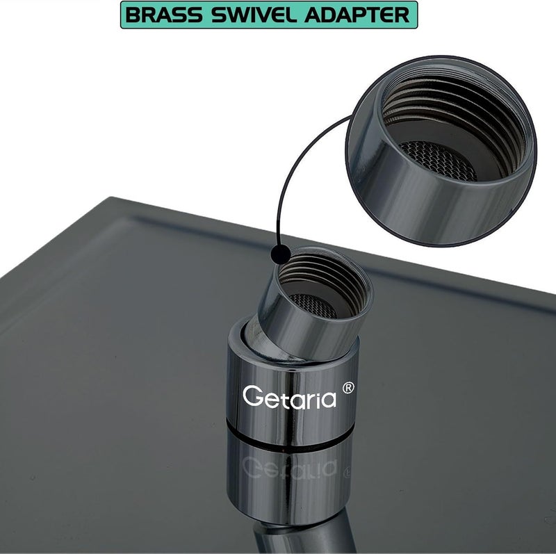 Getaria Rain Shower Head, 12 Inch Square Fixed Rainfall Shower Head Large Waterfall 304 Stainless Steel High Pressure Rain Shower Head with 144 Silicone Jets - Image 3