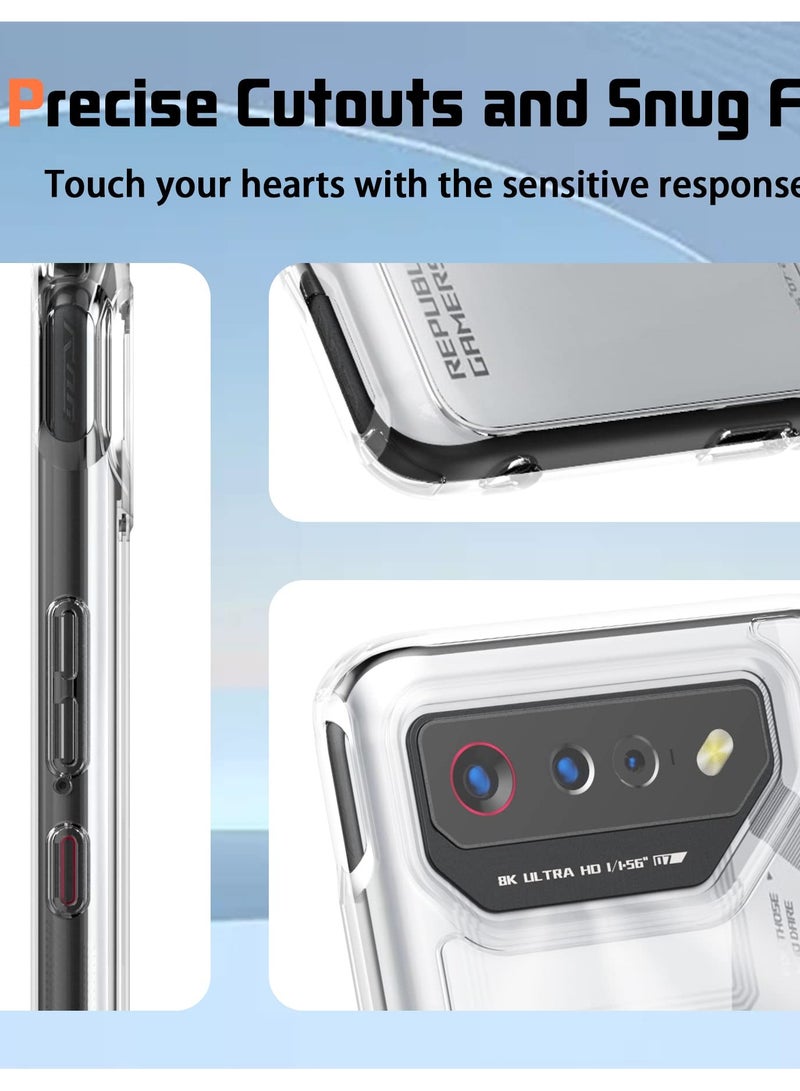 SOLARAE Transparent Hybrid Case for ASUS ROG Phone 7/7 Ultimate, Clear Hard Back + Soft TPU Bumper, Shockproof Phone Cover - Image 5