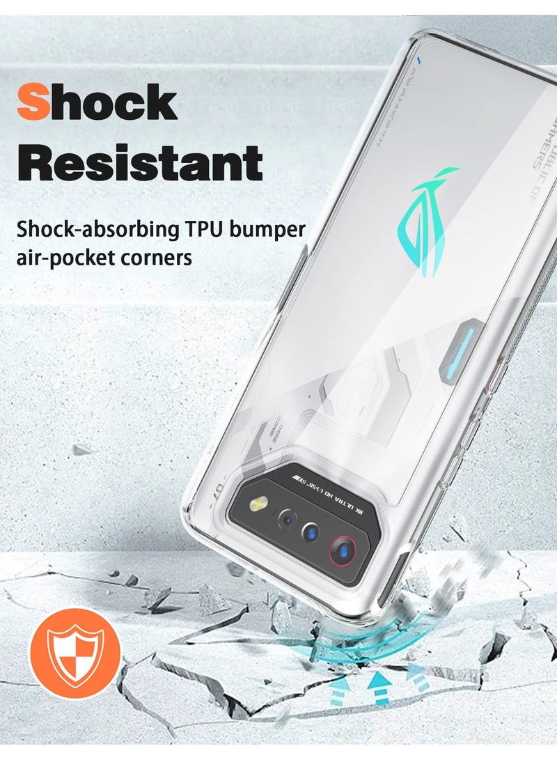 SOLARAE Transparent Hybrid Case for ASUS ROG Phone 7/7 Ultimate, Clear Hard Back + Soft TPU Bumper, Shockproof Phone Cover - Image 4