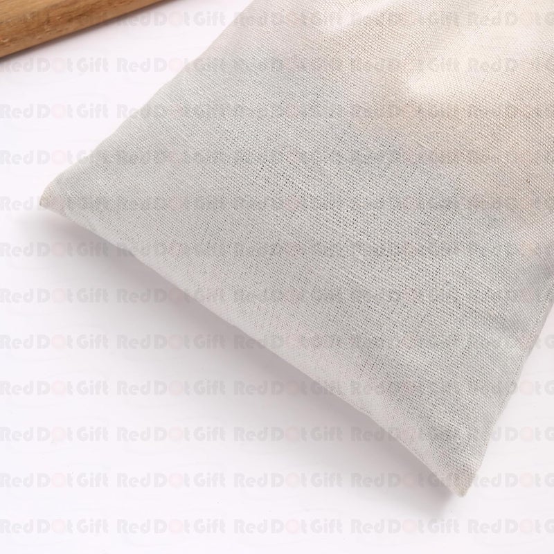 Red Dot Gift® حزمة من 10 أكياس هدايا من الخيش 15x22 سم كيس قطني برباط، أكياس هدايا لعيد الميلاد، الحفلات، الهدايا، هدايا الزفاف، الفن والأعمال اليدوية (طبيعي، 15 × 22 سم) - Image 4