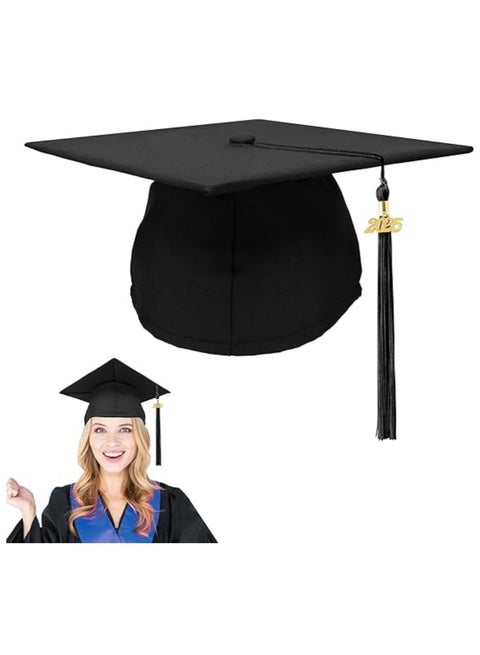 قبعة التخرج اليومية للبالغين للجنسين مع شرابة 2025، لحفلات التخرج في المدرسة الثانوية والبكالوريوس، قبعة حفل التخرج