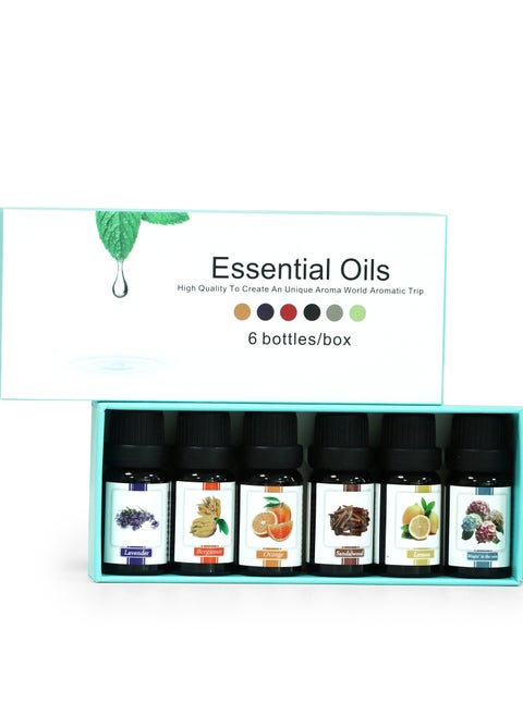 Aromatherapy Oil Set - For Humidifiers and Essential Oil Diffusers,100% Pure and Relaxing and Calming Scents, Consists of 6 Oils Lemon, Orange, Lavender, Bergamot, Singin'in the rain, and Sandalwood.