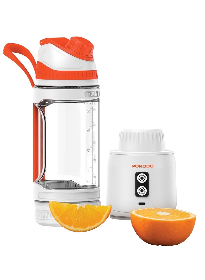 porodo Nutrimix 700ml Dual-Spin Portable Blender with Tritan Jar, Rechargeable - White - Image 1