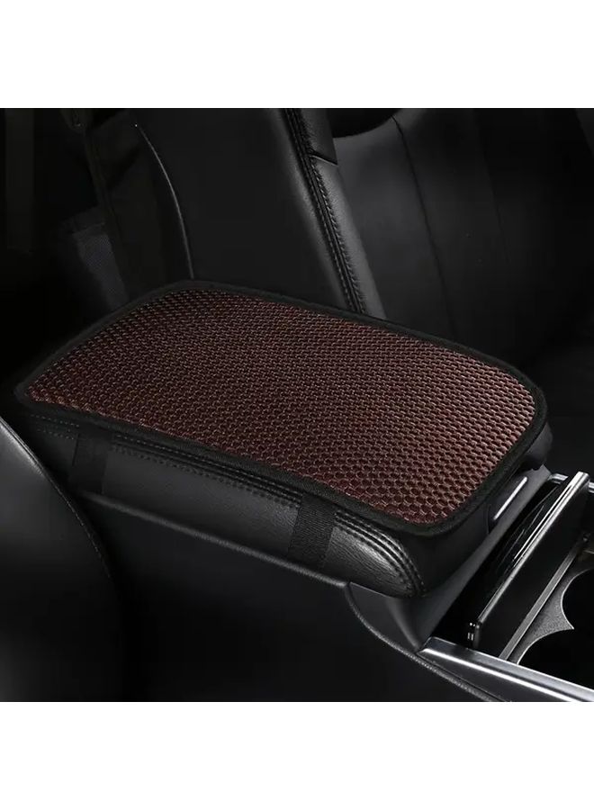 Sea Blue Honeycomb Car Armrest Pad Comfortable Breathable Wear Resistant Easy Install - Image 4