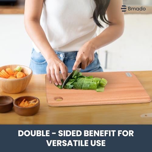 Bmado Bamboo Chopping Cutting Board for Kitchen Vegetables, Meat, Fruits & Cheese (Large, Length-36 cm x Width-23cm) - Image 5