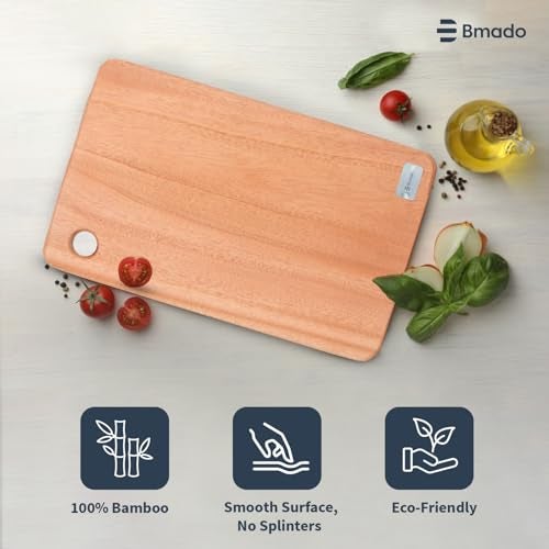 Bmado Bamboo Chopping Cutting Board for Kitchen Vegetables, Meat, Fruits & Cheese (Large, Length-36 cm x Width-23cm) - Image 2