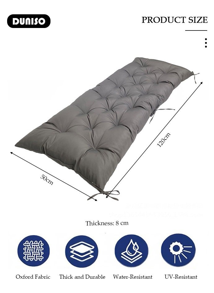 DUNISO Outdoor Large Bench Cushion, Soft Polyester Cushion ,Chaise Lounger Cushion,2 3 Seater Long Sofa Replacement,Non-slip Comfortable Bench Mattress Pad for Outdoor Indoor Home Office Furniture - Image 2