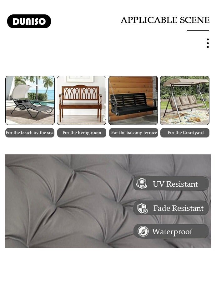 DUNISO Outdoor Large Bench Cushion, Soft Polyester Cushion ,Chaise Lounger Cushion,2 3 Seater Long Sofa Replacement,Non-slip Comfortable Bench Mattress Pad for Outdoor Indoor Home Office Furniture - Image 4
