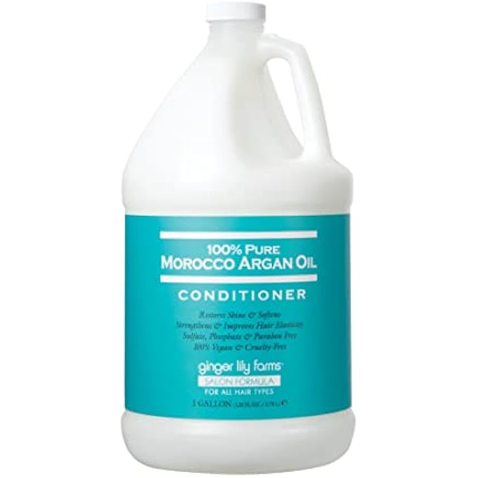 ginger lily farms SALON FORMULA 100% PURE MOROCCO ARGAN OIL CONDITIONER FOR ALL HAIR TYPES & VEGAN & CRUELTY-FREE, 128 FL OZ - Image 2