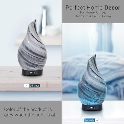 EQUSUPRO Oil Diffuser & Essential Oils Set - Aromatherapy Diffuser with 6 Essential Oils Set, Ultrasonic Cool Mist Oil Diffusers for Essential Oils, 4 Timer & 7 LED Light, Waterless Auto Shut-Off - Image 2