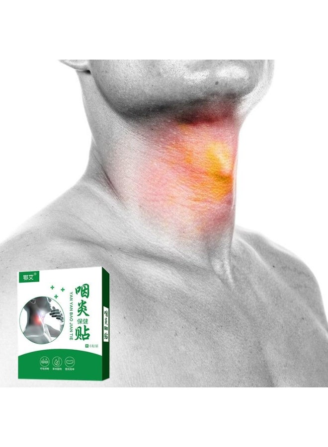 Generic 6Pcs/Box Herbal  Patch For Sore Throat Inflammation Chronic Pharyngitis Swelling Pain Relief Throat Care Plaster 