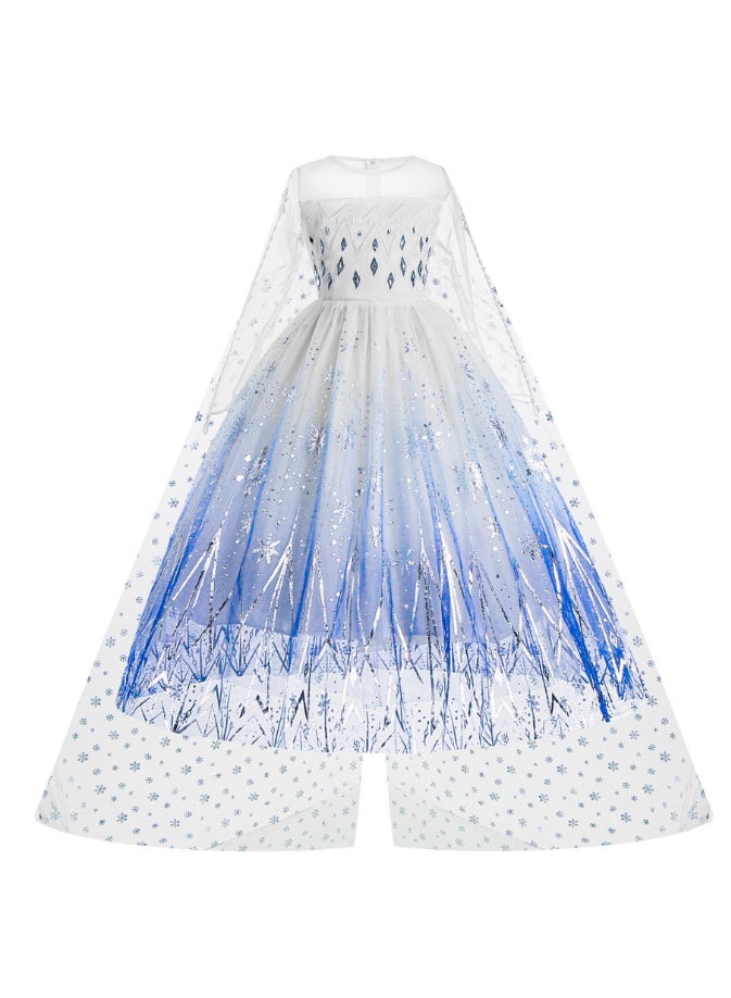 NIBEMINENT فستان إلسا بأسلوب فروزن للأميرات، فستان إلسا للبنات، وفستان إلسا الأبيض للأميرات للأطفال - Image 1