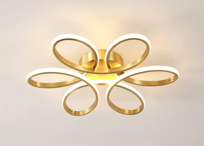 CITRA 550MM 6 Light Curvy Gold Brass Plated Modern LED Chandelier Lamp - Warm White - Image 2