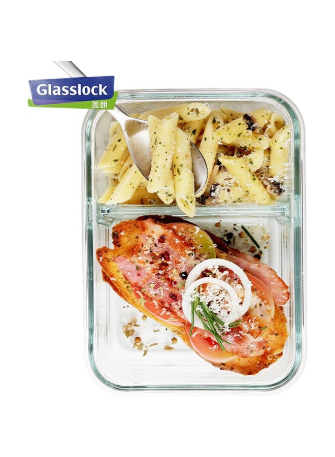 Glasslock حاوية تخزين الطعام من زجاج جلاسلوك المستورد، صندوق غداء للعمل، آمن للاستخدام في الميكروويف، مقسم، صندوق غداء من الدرجة الغذائية، 670 مل - Image 2