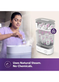 Avent معقم زجاجات فيليبس أفينت المتقدم SCF291/00 || دورة 10 دقائق، تعقيم بالبخار الطبيعي، سعة 6 زجاجات أطفال  - Image 3