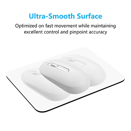 Dapesuom Small Mouse Pad, 6 x 8 Inch Thick Rubber Premium-Textured Non-Slip Portable & Washable Mini Mouse Mat for Women Men Wireless Laptops Keyboard Tray Gaming Work Computer Office Travel, White - Image 5