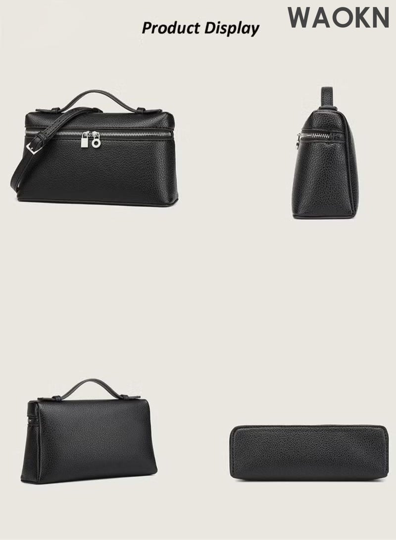 WAOKN Fashionable and minimalist women's handbag, lightweight crossbody bag with adjustable shoulder straps, leather commuting shoulder bag, designed in a simple and fashionable way, large capacity and lightweight for going out, can be carried by hand as a crossbody bag. - Image 2