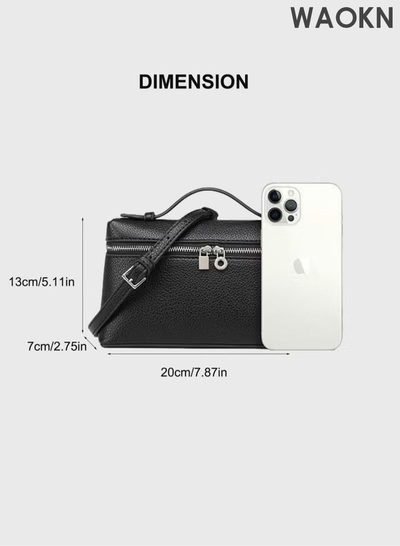 WAOKN Fashionable and minimalist women's handbag, lightweight crossbody bag with adjustable shoulder straps, leather commuting shoulder bag, designed in a simple and fashionable way, large capacity and lightweight for going out, can be carried by hand as a crossbody bag. - Image 5