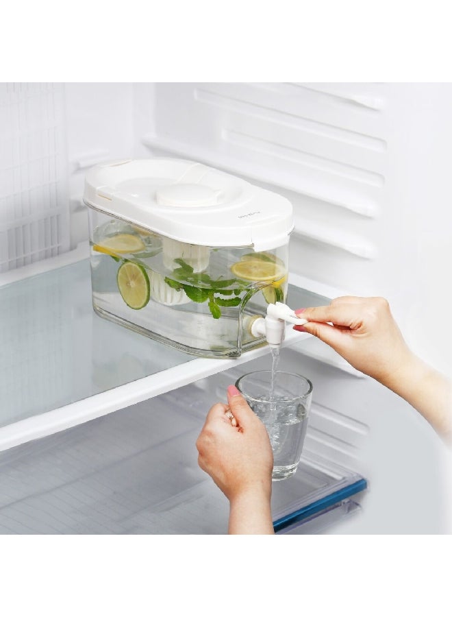 Felli Elegant and Durable Rectangular Beverage Dispenser Clear and White 4 L Y1K130022-W - Image 3
