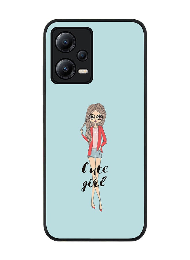 Stylizedd Rugged Black edge case for Poco X5 / Redmi Note 12 5G Slim fit Soft Case Flexible Rubber Edges Anti Drop TPU Gel Thin Cover - Dreamer Cute Girl - Image 1