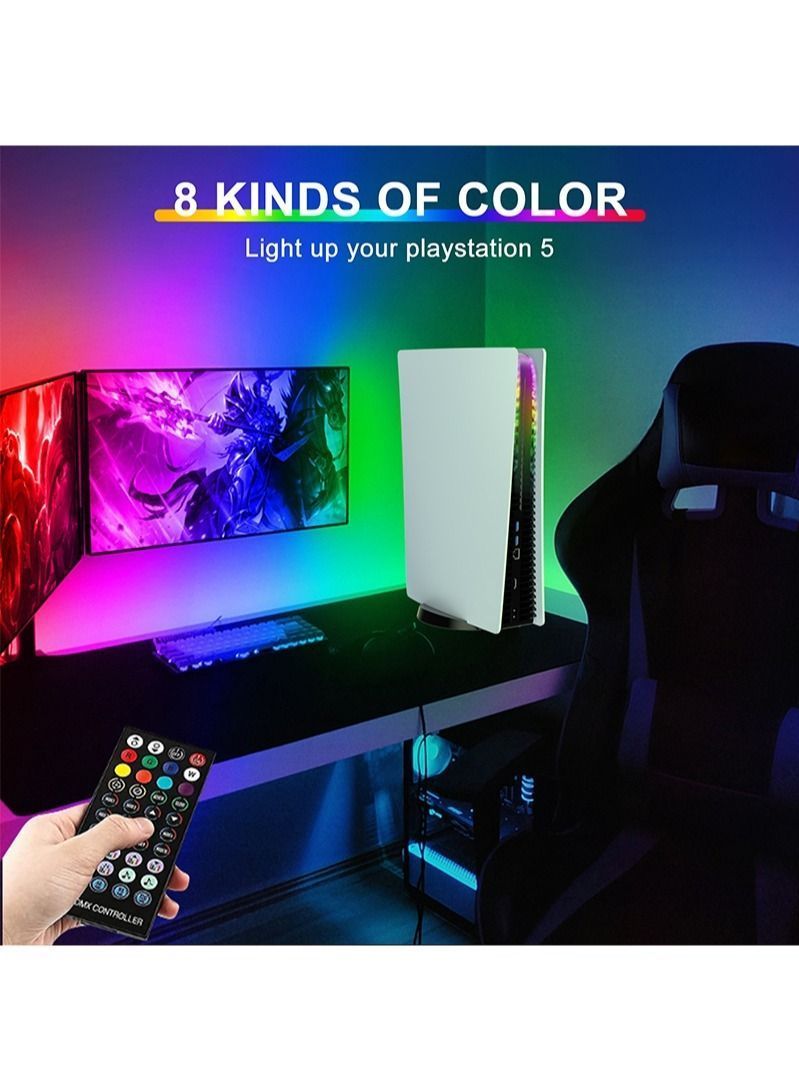 RGB LED Strip Kit for PS5 Console Game Sound/Music Sync Color Change 8 Colors 400 Lighting Effects Playstation 5 Decorative Accessories