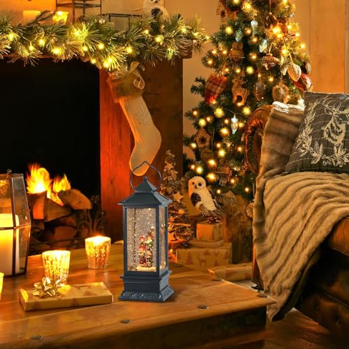 Eldnacele Christmas Musical Snow Globe Lantern Plug in & Battery Operated Glitter Lamp Navitity Scene Lighted Lantern with 6 Hour for Christmas Decoration 12 Inches (Carolers) - Image 5