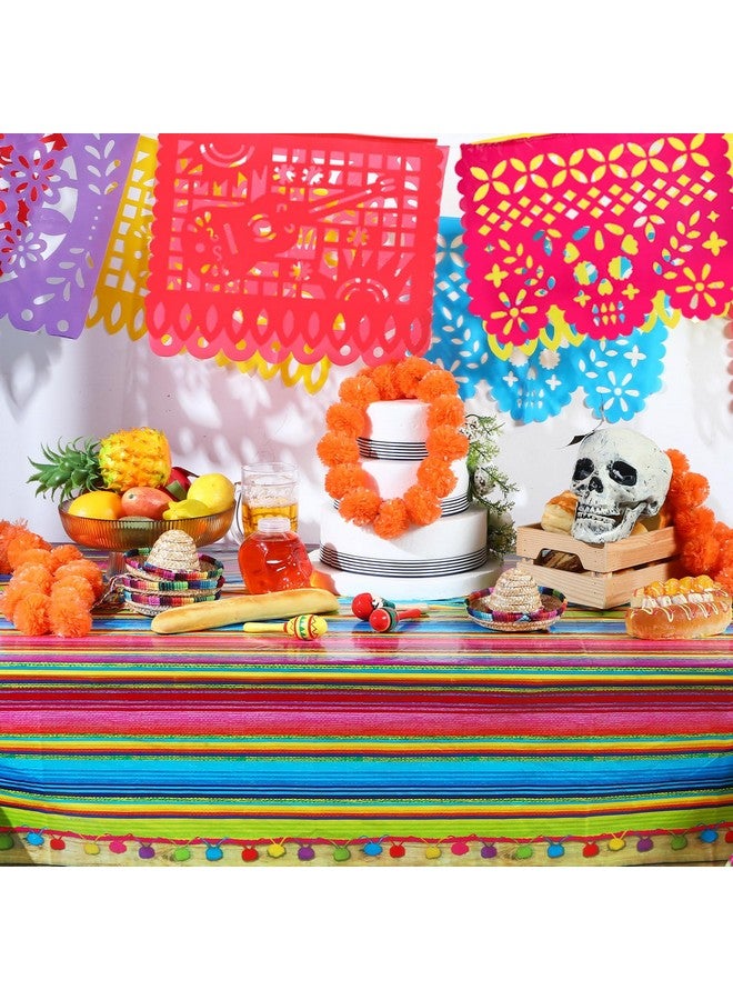Irenare 4 Pcs Mexican Themed Party Decorations 2 Disposable Plastic Birthday Tablecloths 2 Banner Table Runner Table Covers for Kids Boy Birthday Party - Image 5