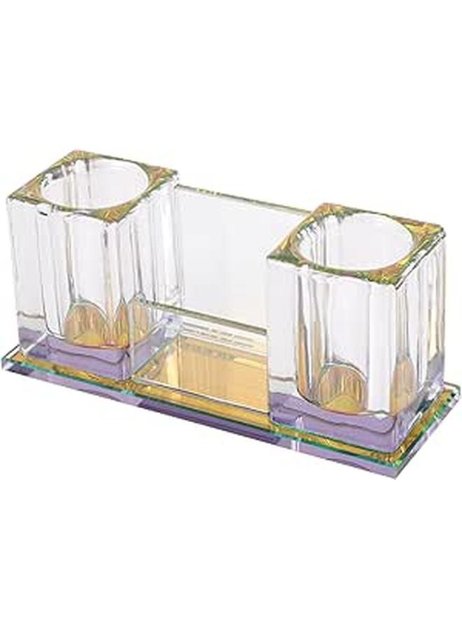 Purple Crystal Acrylic Microphone Stand Base Storage Stable Non Slip Desktop Holder - Image 1