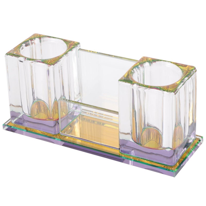 Purple Crystal Acrylic Microphone Stand Base Storage Stable Non Slip Desktop Holder - Image 2